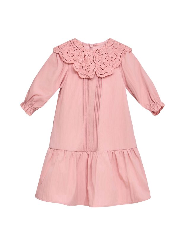 שמלת צווארון רקום