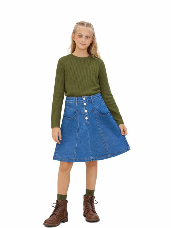 חצאית גינס חתכים