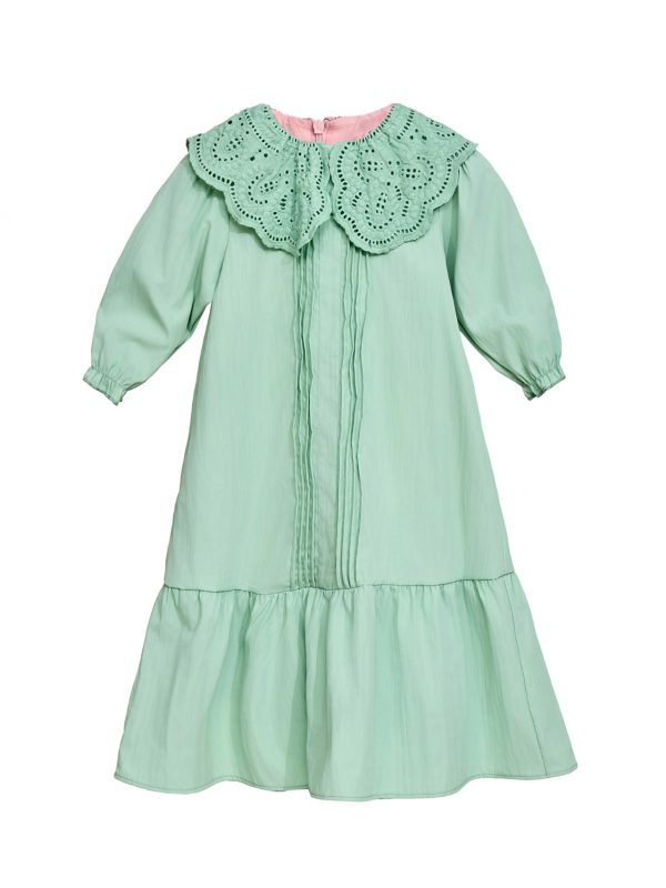 שמלת צווארון רקום