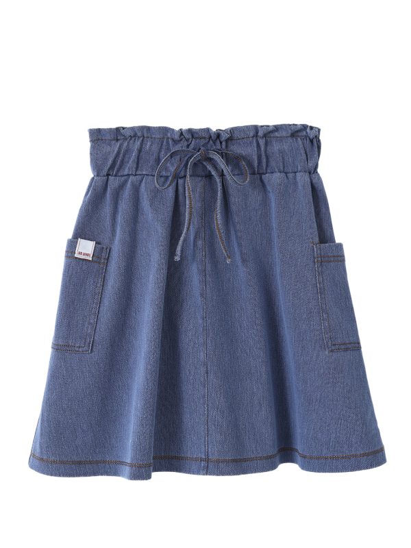 חצאית ג'ינס סטרצי כיווצים