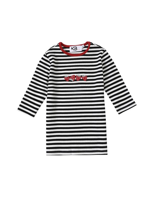 חולצה ריב רקמה תותים