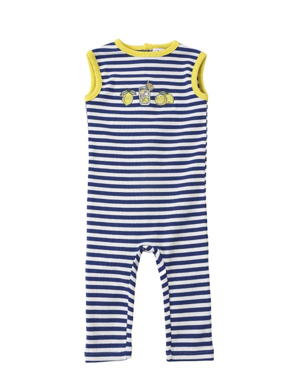 אוברול ריב רקמה לימונים