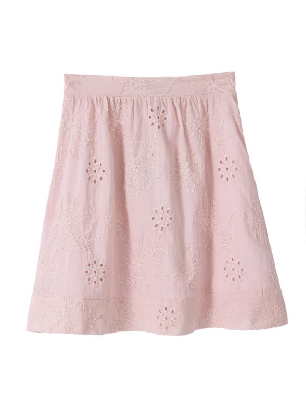 חצאית רקומה כיווצים