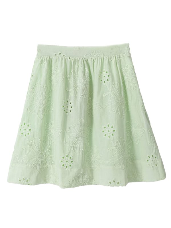 חצאית רקומה כיווצים