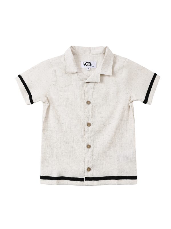 חולצת בנים טקסטורה ופס