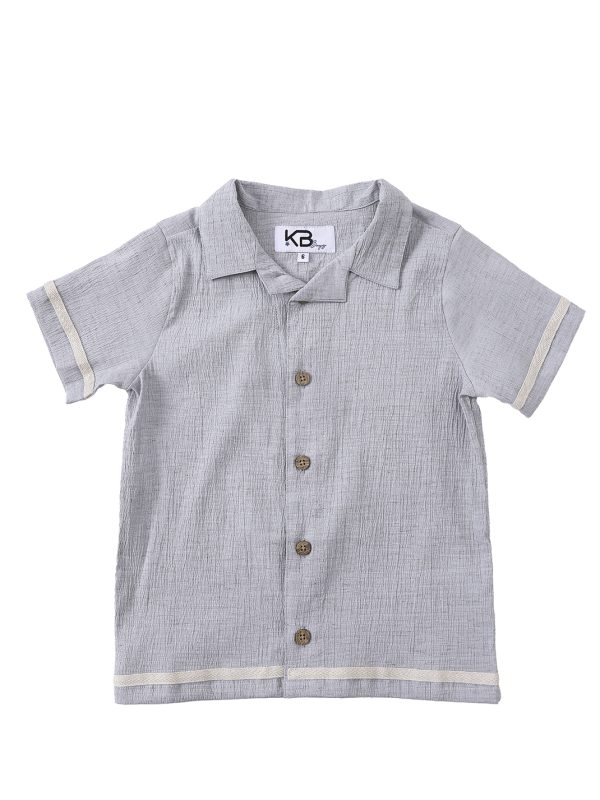 חולצת בנים טקסטורה ופס