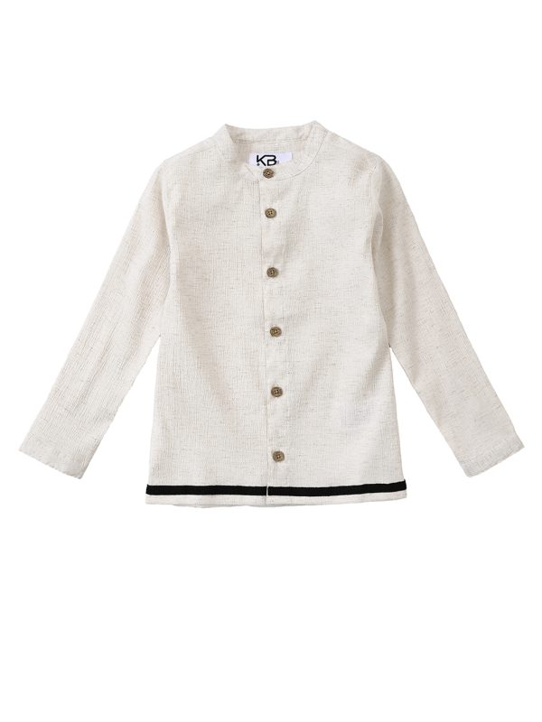 חולצת טקסטורה ופס ארוך