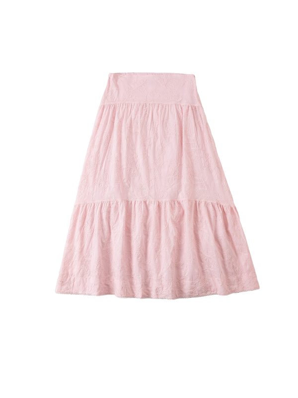 חצאית קומות כותנה תחרה