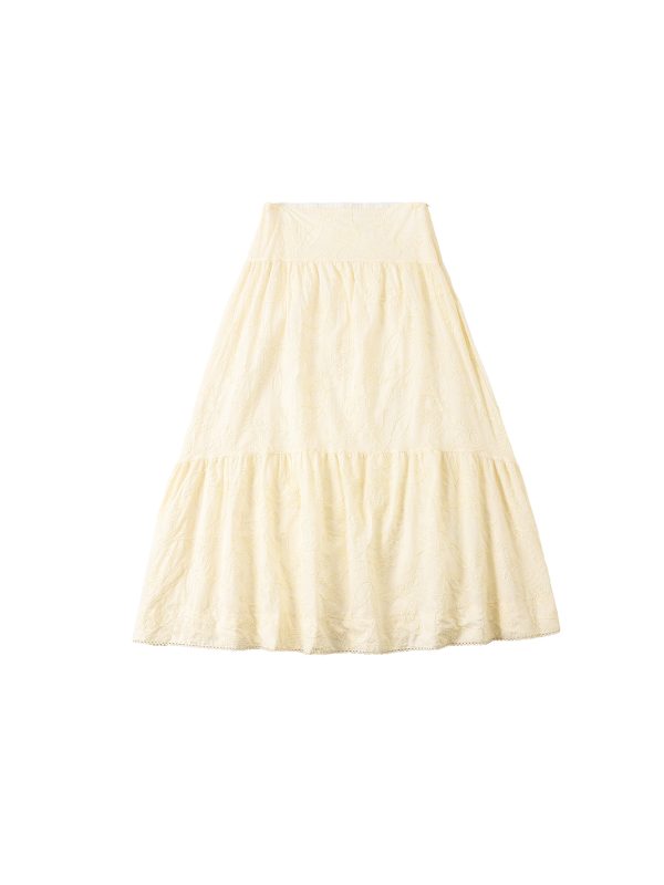 חצאית קומות כותנה תחרה