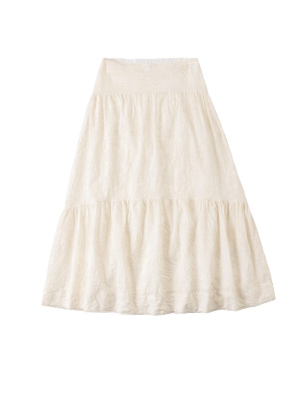 חצאית קומות כותנה תחרה