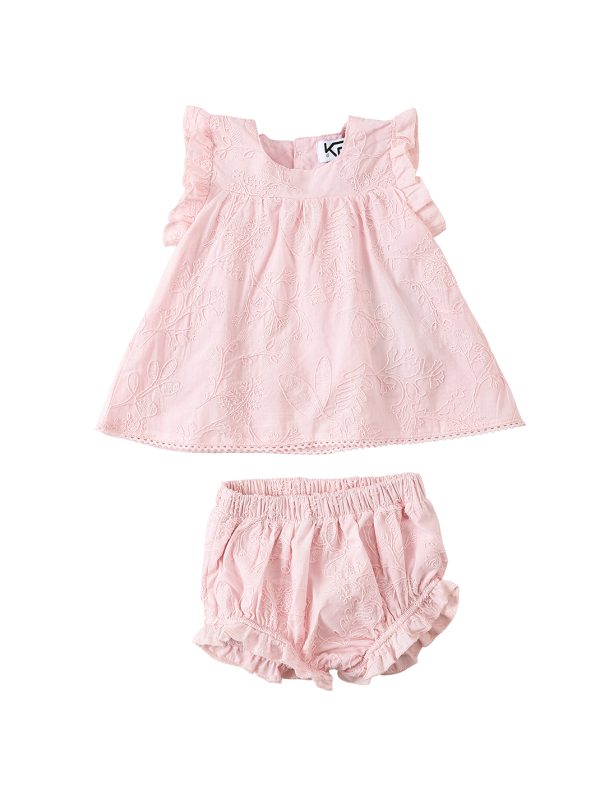 סט בייבי  כותנה תחרה