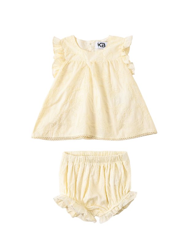 סט בייבי  כותנה תחרה