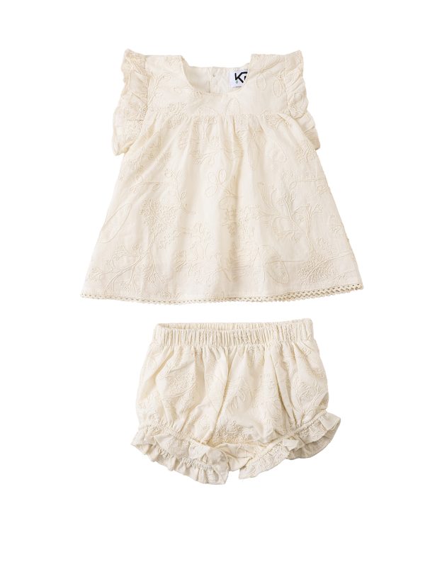 סט בייבי  כותנה תחרה