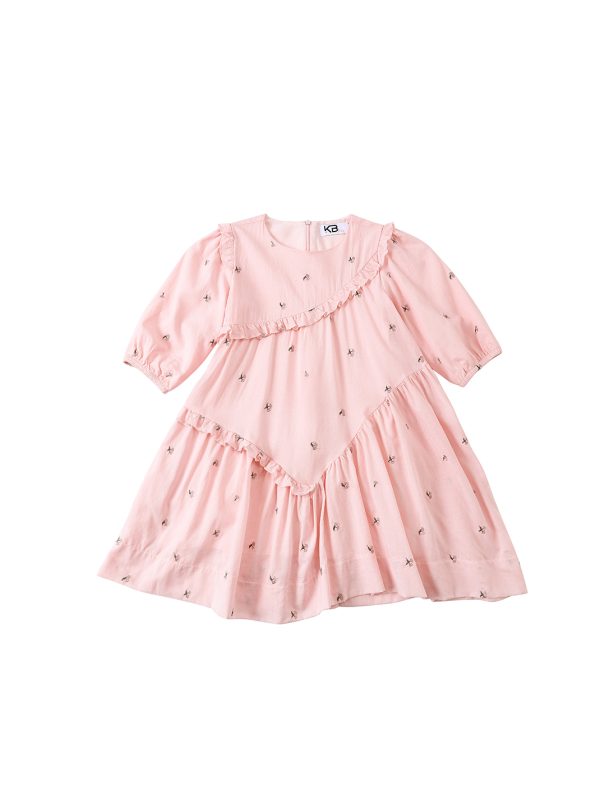 שמלת קומות רקמת פרחים