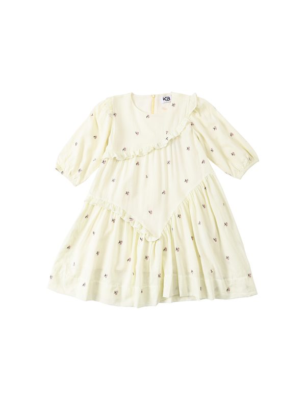 שמלת קומות רקמת פרחים