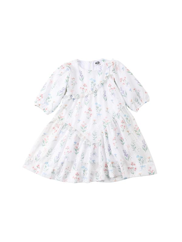 שמלת קומות רקמת פרחים