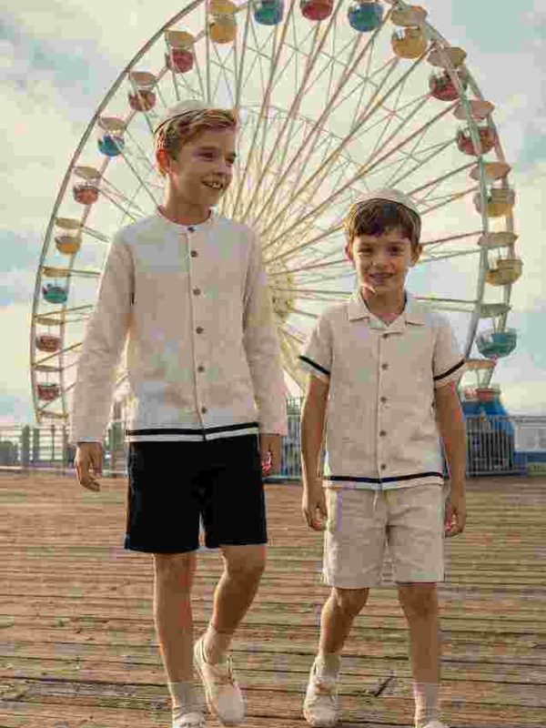 חולצת בנים טקסטורה ופס