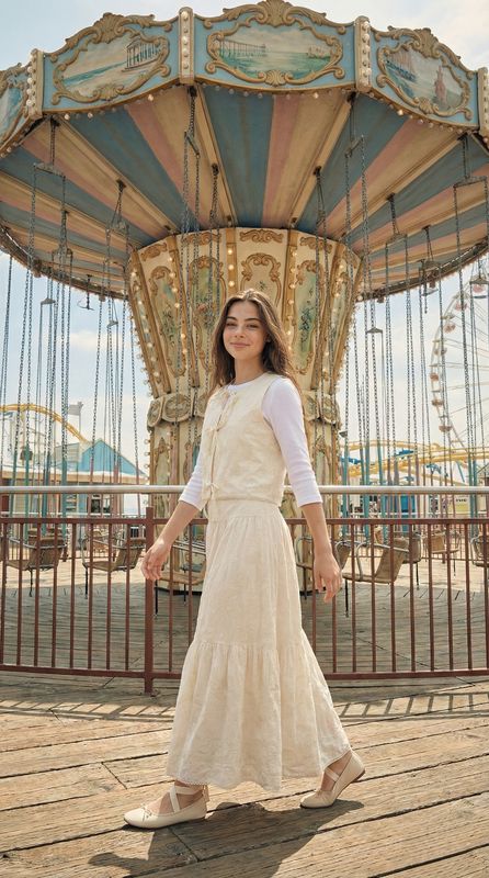 חצאית קומות כותנה תחרה