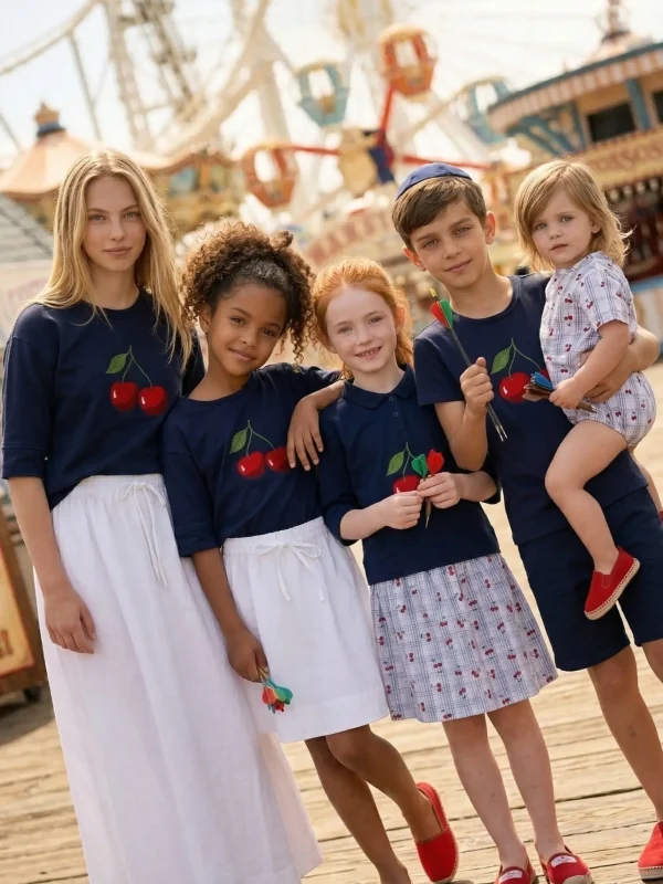 שמלת דובדבן שילוב בד