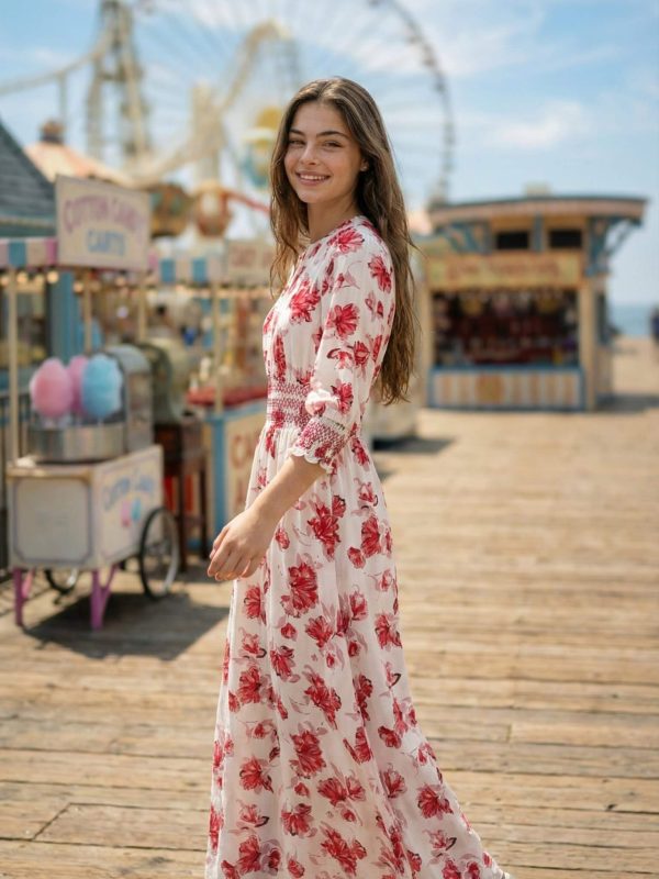 שמלה פרחונית ציפקה במותן