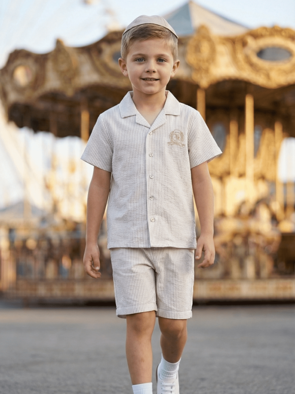 חולצת פסים שרוול קצר