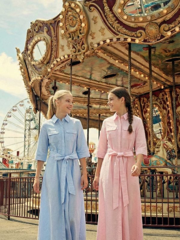 שמלה מכופתרת פסים