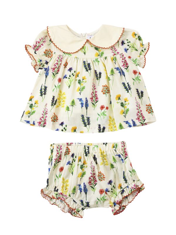 סט בייבי פרחים וצווארון