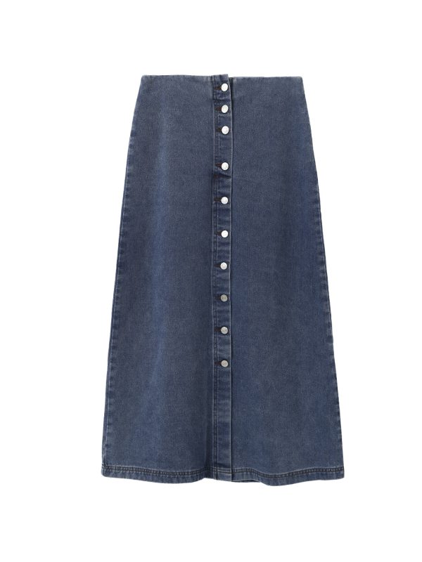 חצאית כפתורים גינס כחול