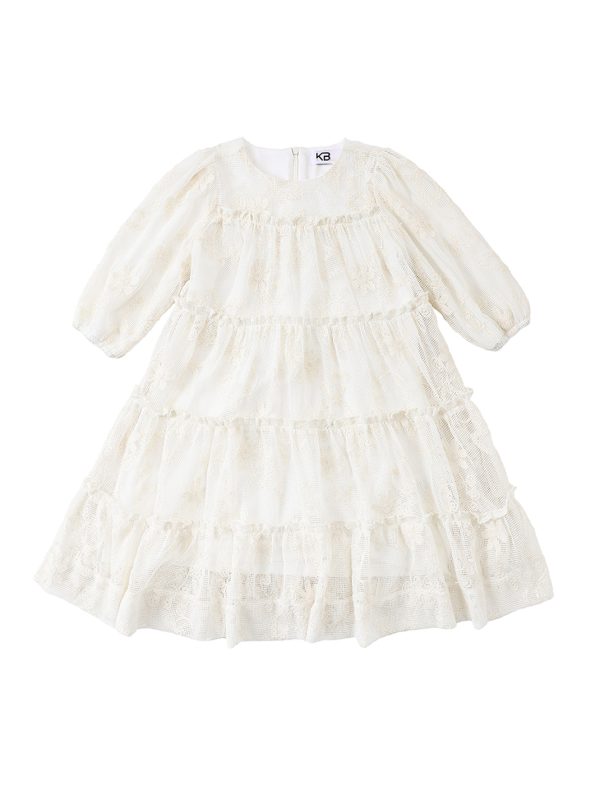 שמלת קומות תחרה שמנת