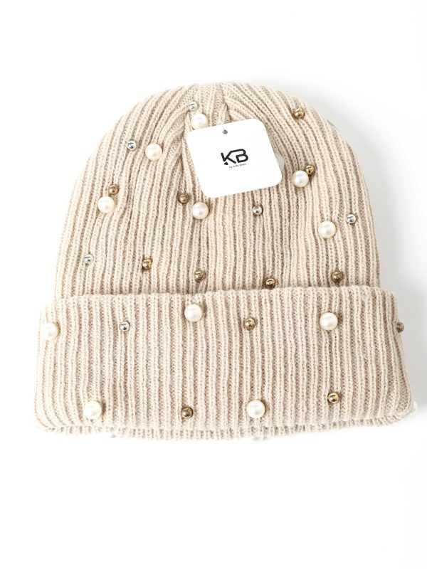 כובע פנינים שמנת