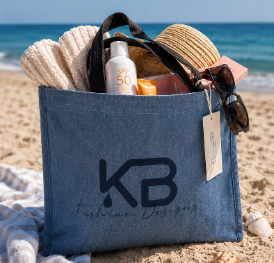 תיק מותג KB בצבע ג'ינס